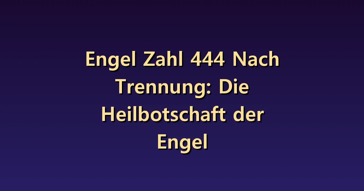 444 Wiederholungen nach einer Trennung: So stellen Sie den Rhythmus Ihres Tages wieder her