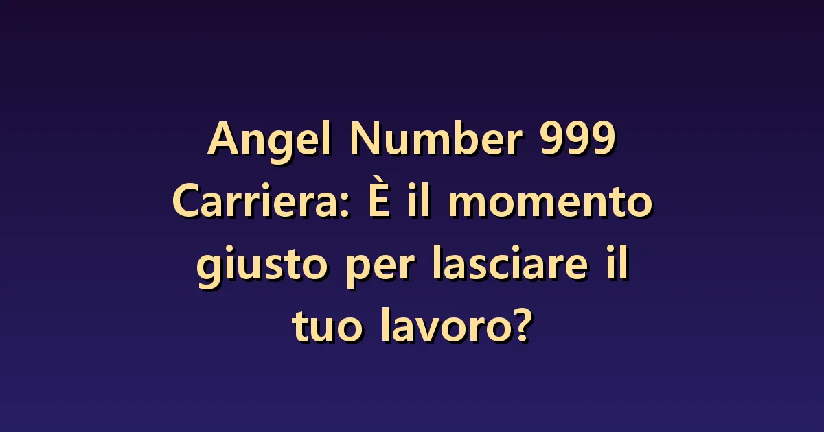 999 e carriera: distinguere un progetto concluso dalle dimissioni
