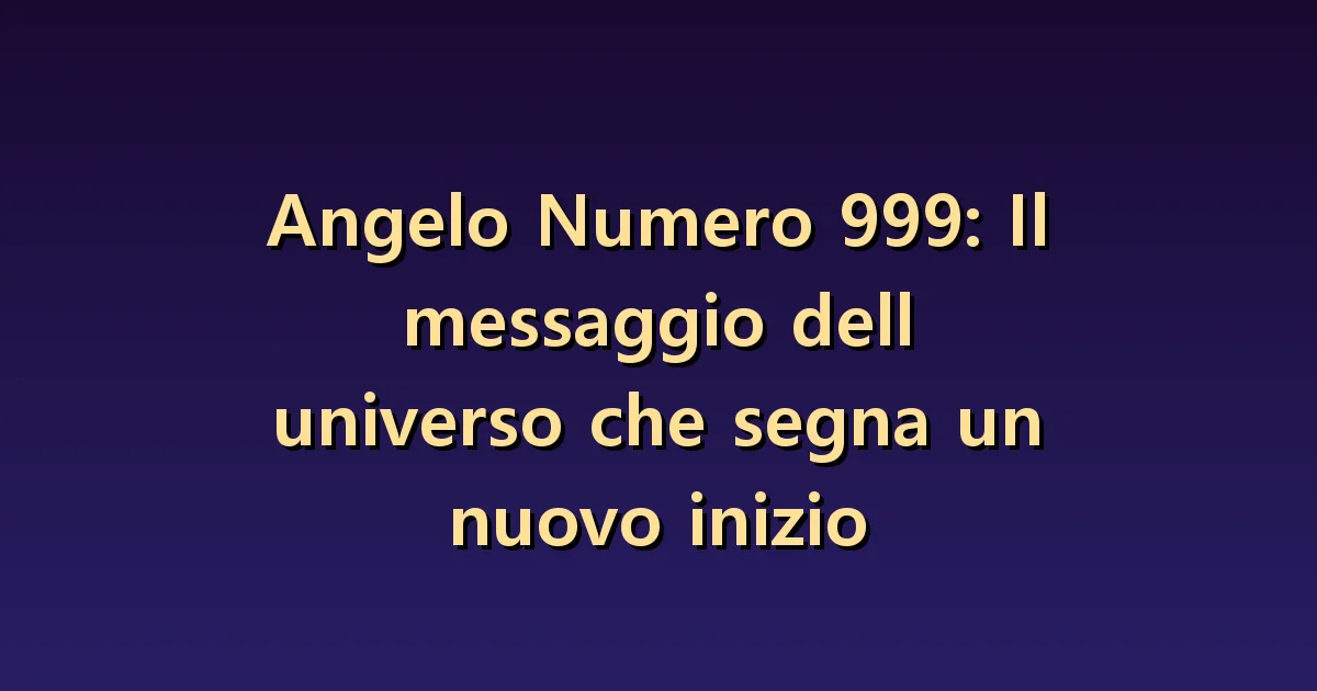Numero angelico 999: distinguere ciò che è concluso dalle responsabilità residue