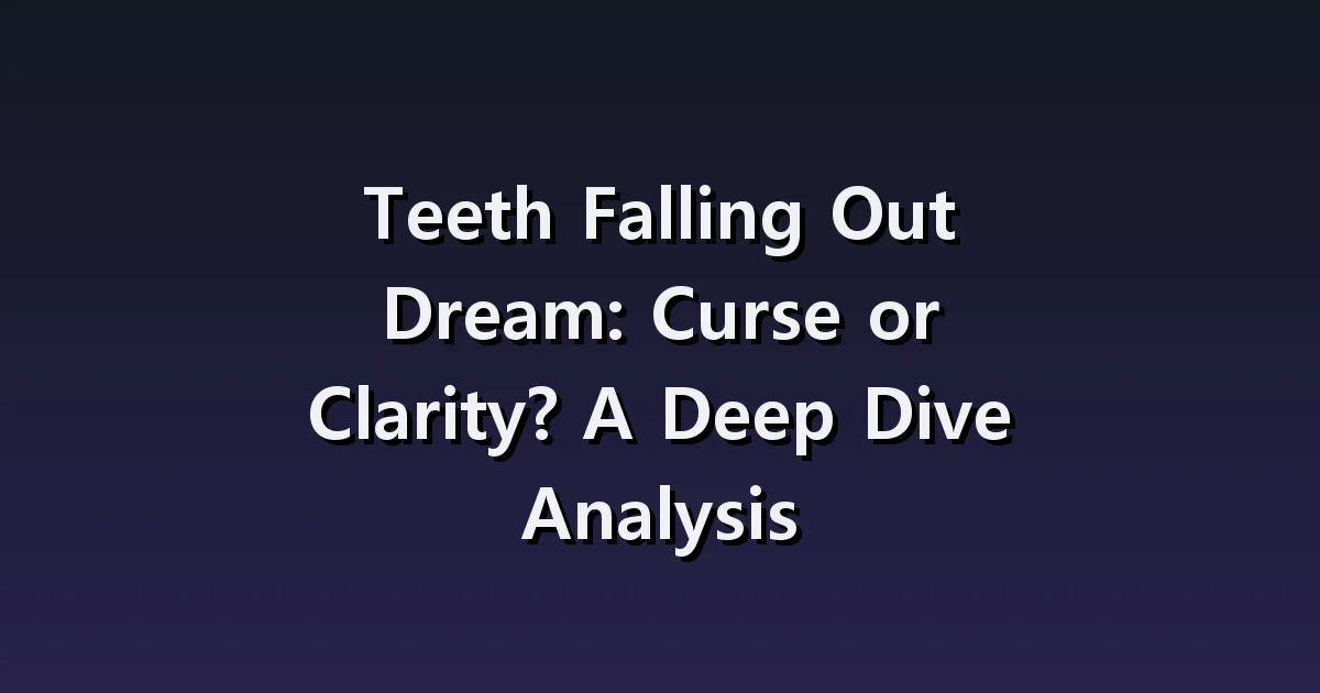 Teeth Falling Out in Dreams: Front Teeth, Molars, and Bleeding