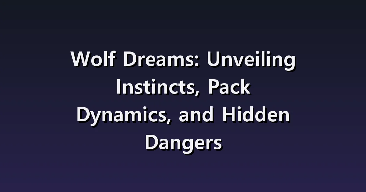Wolf dream interpretation: A wolf, a pack, or a wolf following you home.