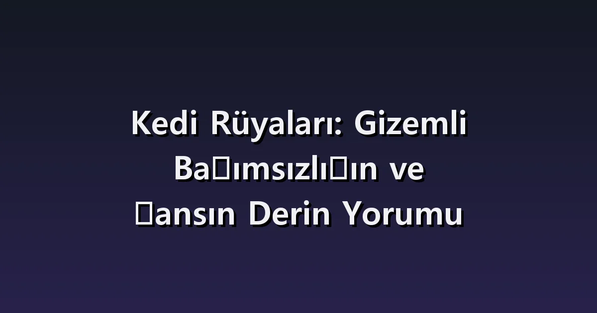 Siyah kedi rüyası: bakması, yaklaşması ve uzaklaşması